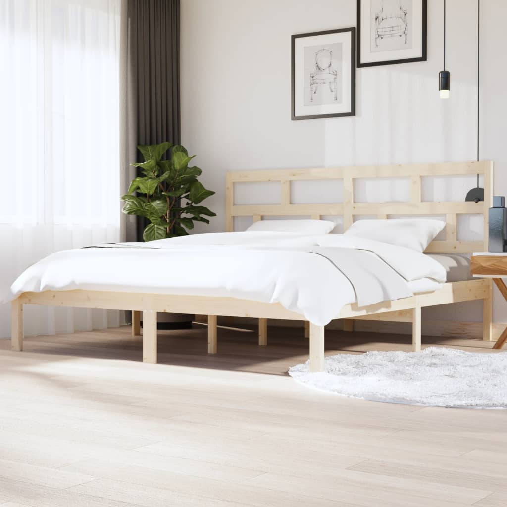 Bedframe massief grenenhout 200x200 cm is nu te koop bij PeponiXL, paradijselijk wonen!