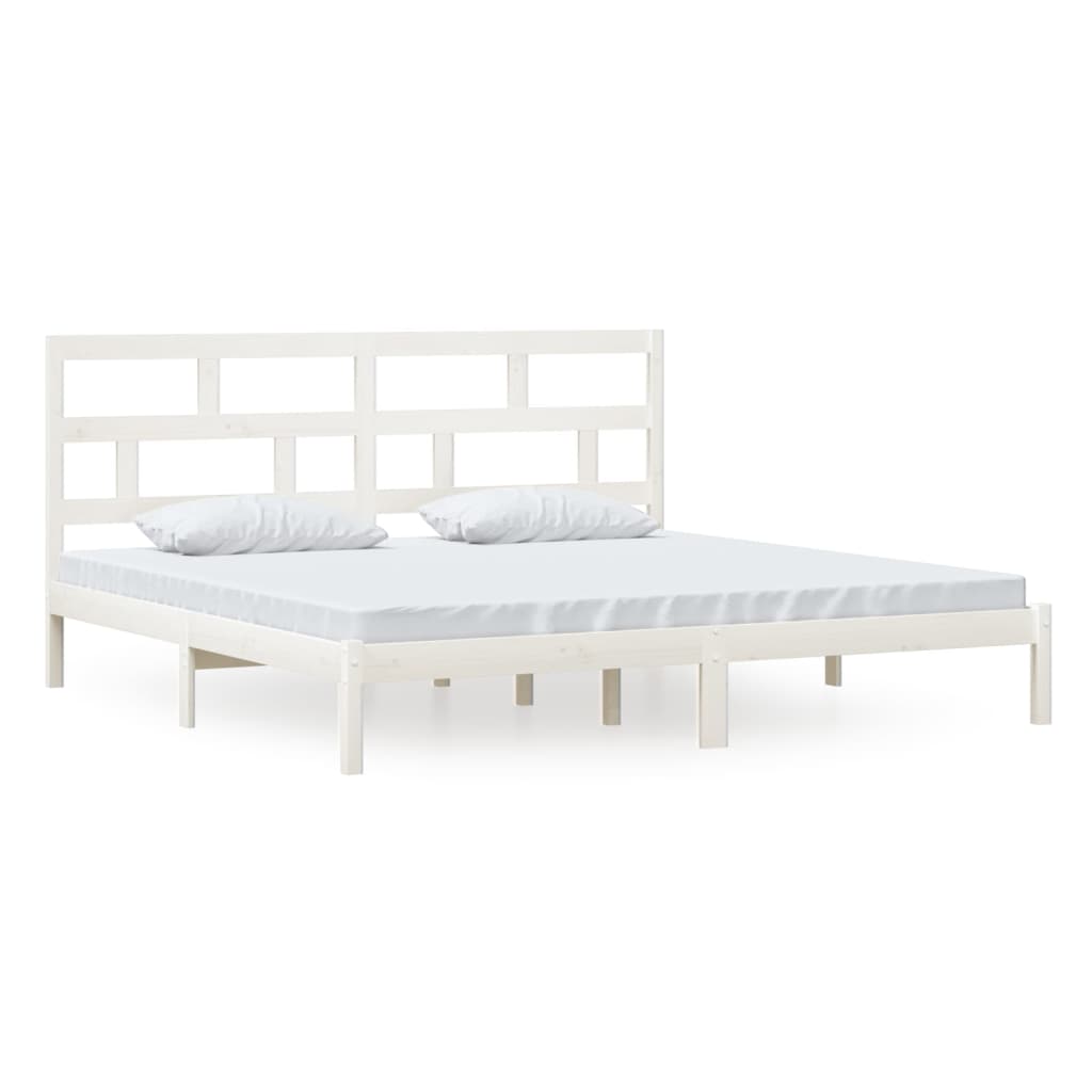 Bedframe massief grenenhout wit 200x200 cm is nu te koop bij PeponiXL, paradijselijk wonen!