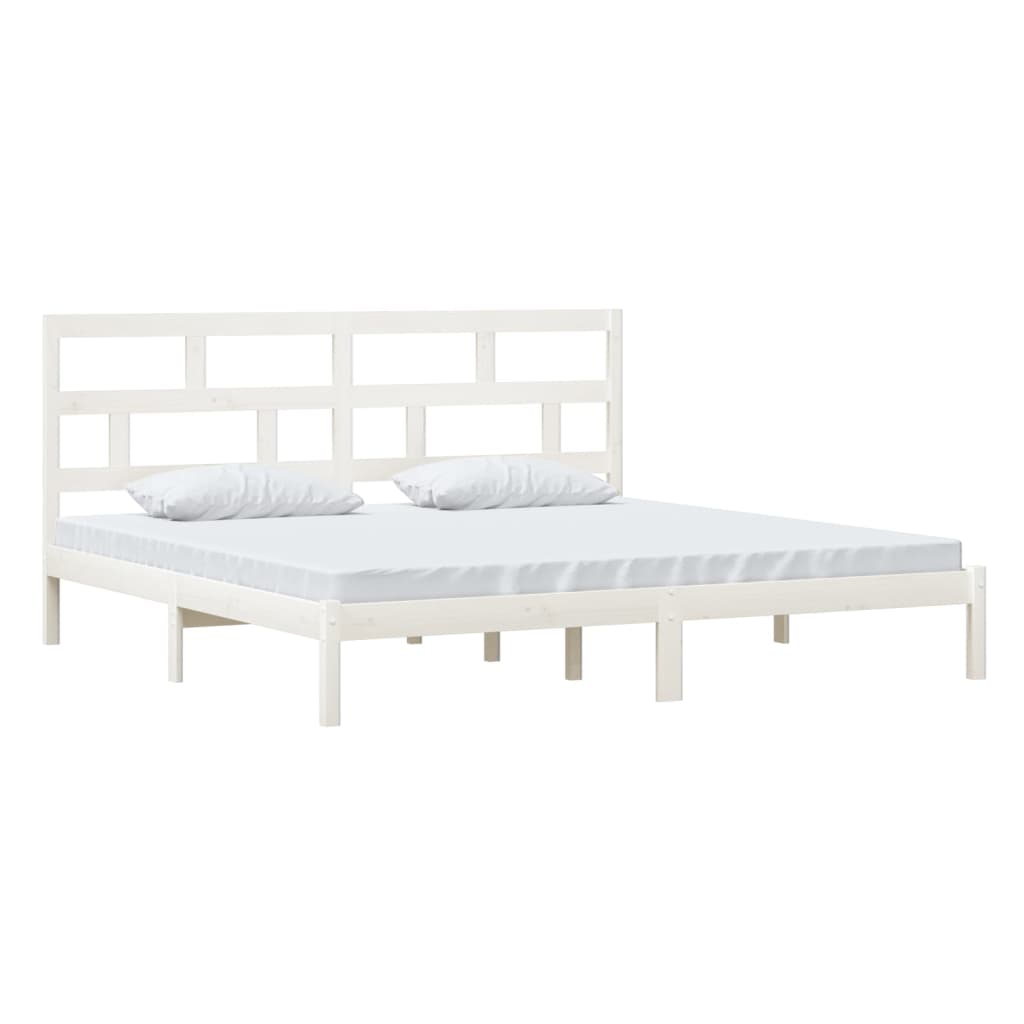 Bedframe massief grenenhout wit 200x200 cm is nu te koop bij PeponiXL, paradijselijk wonen!