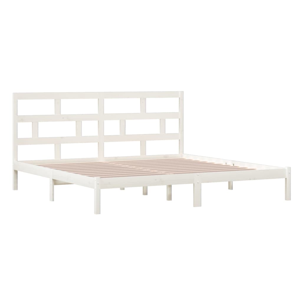 Bedframe massief grenenhout wit 200x200 cm is nu te koop bij PeponiXL, paradijselijk wonen!