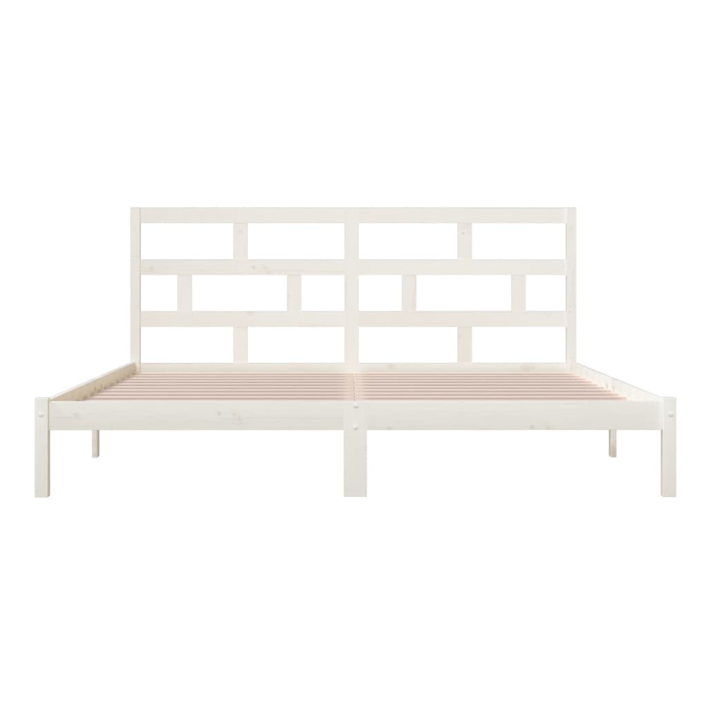 Bedframe massief grenenhout wit 200x200 cm is nu te koop bij PeponiXL, paradijselijk wonen!