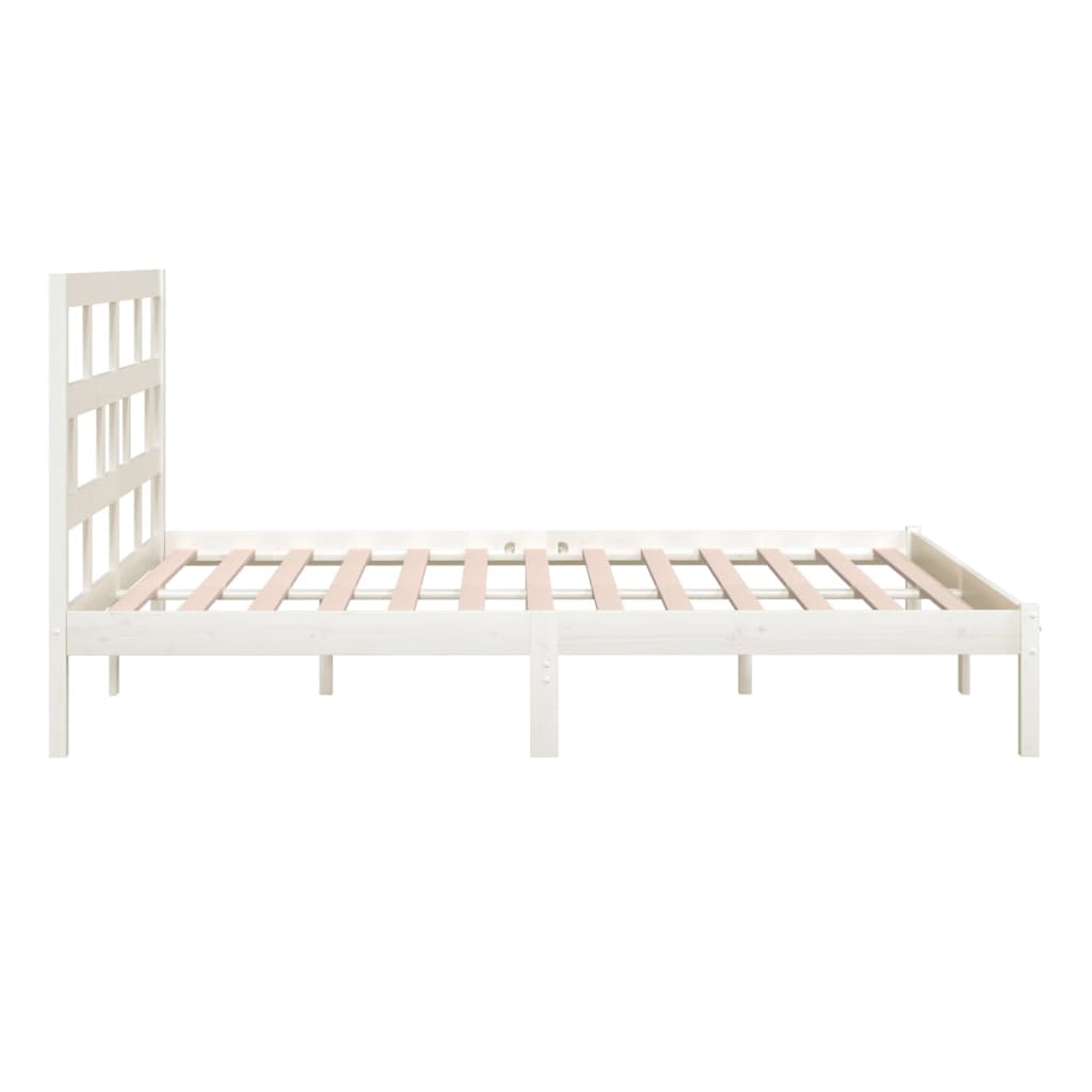 Bedframe massief grenenhout wit 200x200 cm is nu te koop bij PeponiXL, paradijselijk wonen!
