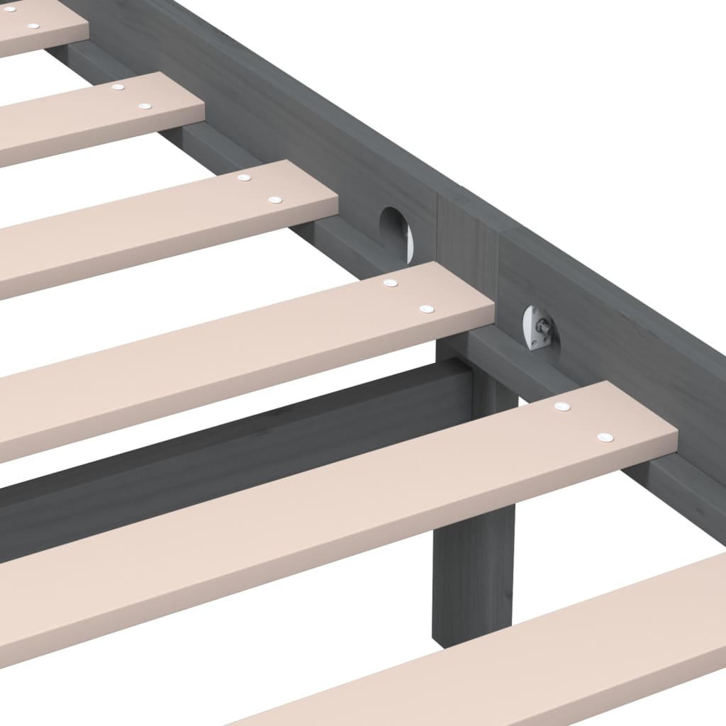 Bedframe massief grenenhout grijs 200x200 cm is nu te koop bij PeponiXL, paradijselijk wonen!