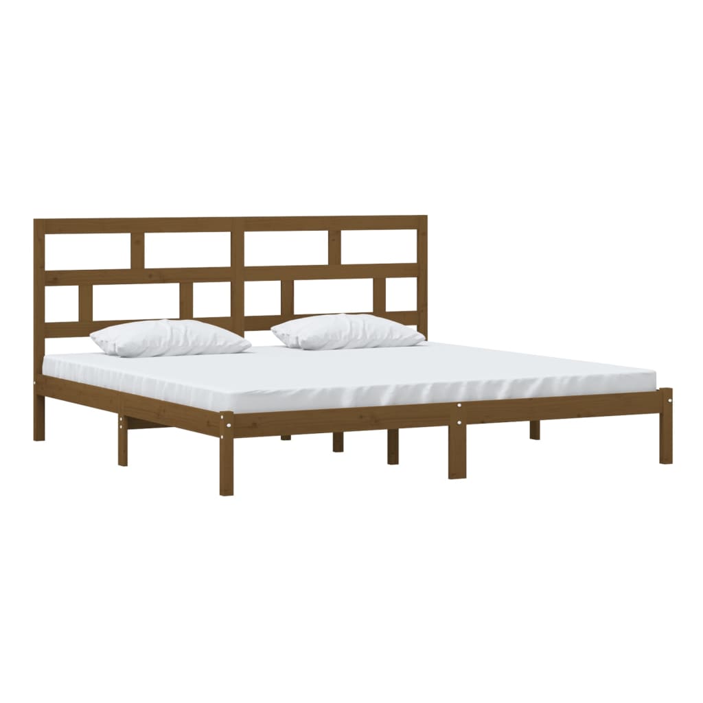 Bedframe massief grenenhout honingbruin 200x200 cm is nu te koop bij PeponiXL, paradijselijk wonen!