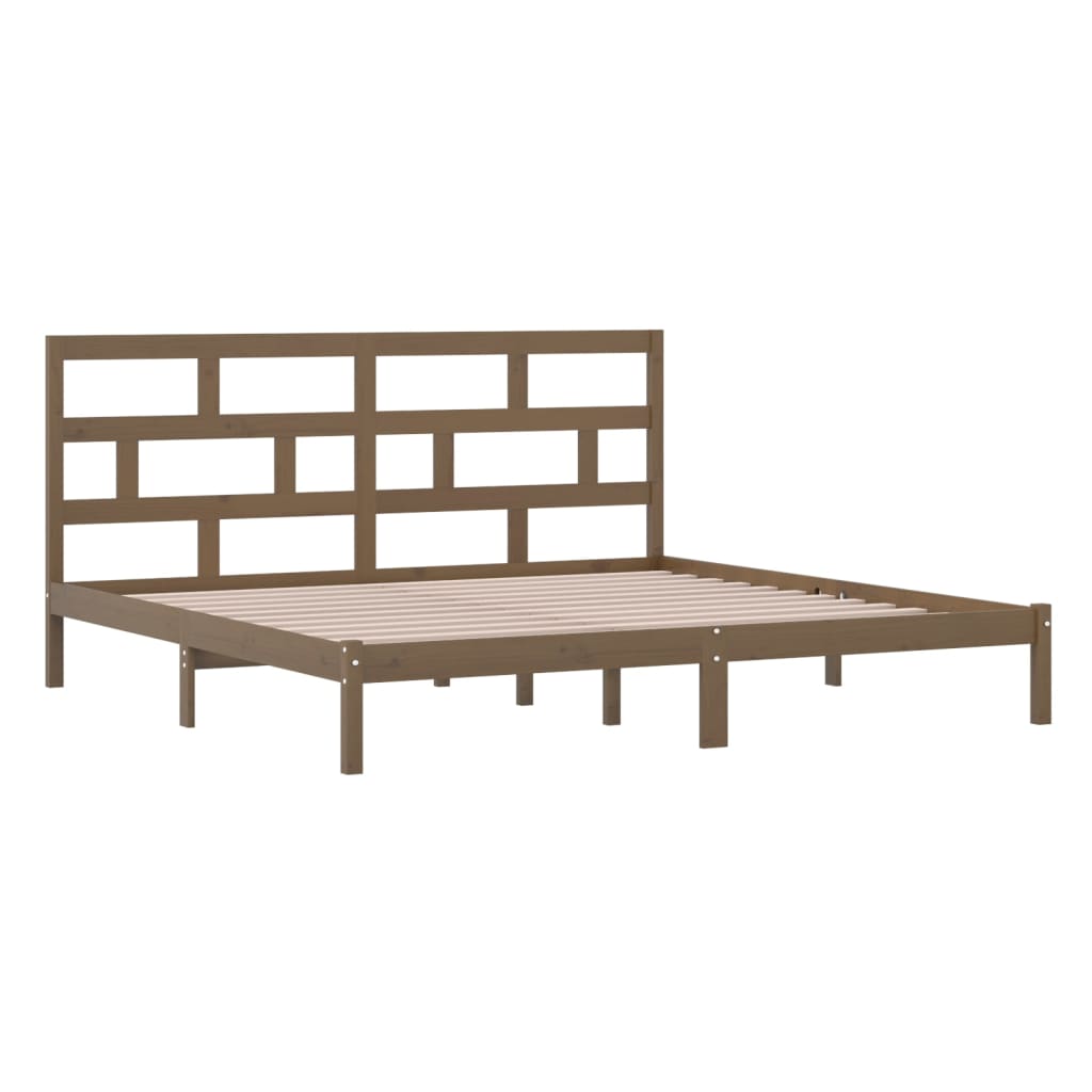 Bedframe massief grenenhout honingbruin 200x200 cm is nu te koop bij PeponiXL, paradijselijk wonen!