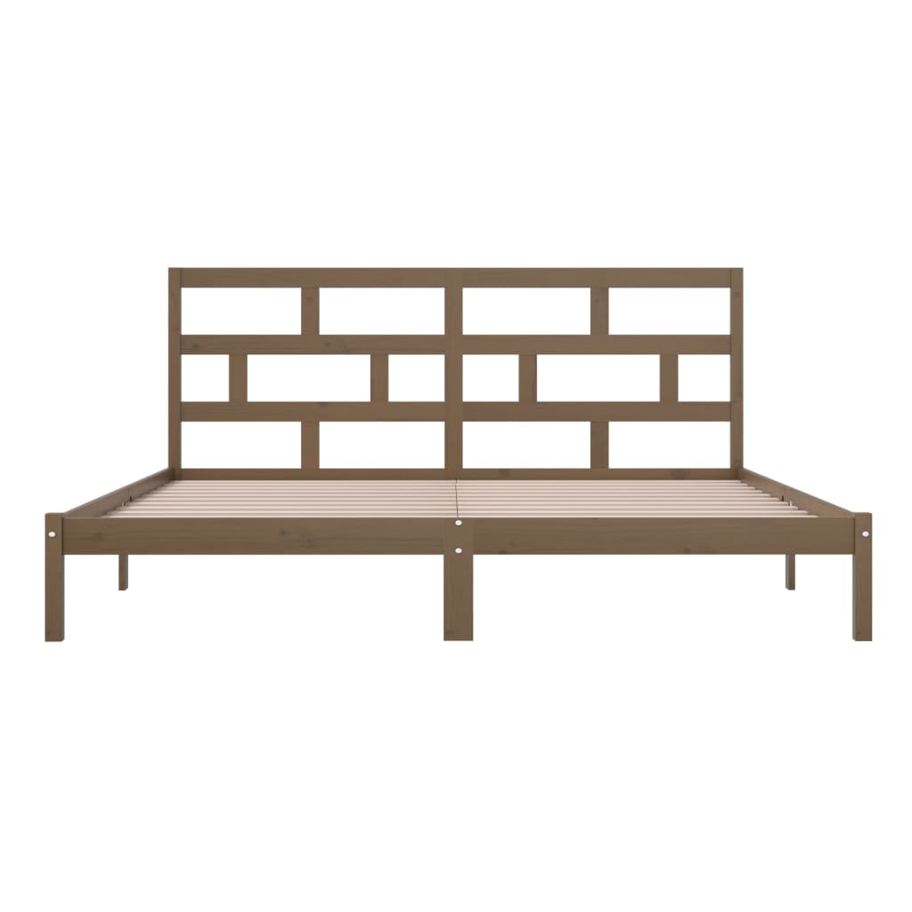 Bedframe massief grenenhout honingbruin 200x200 cm is nu te koop bij PeponiXL, paradijselijk wonen!