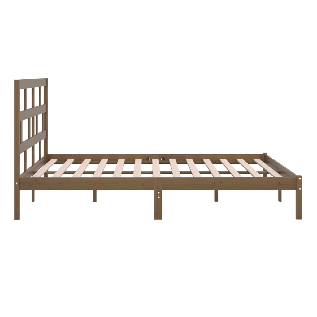 Bedframe massief grenenhout honingbruin 200x200 cm is nu te koop bij PeponiXL, paradijselijk wonen!