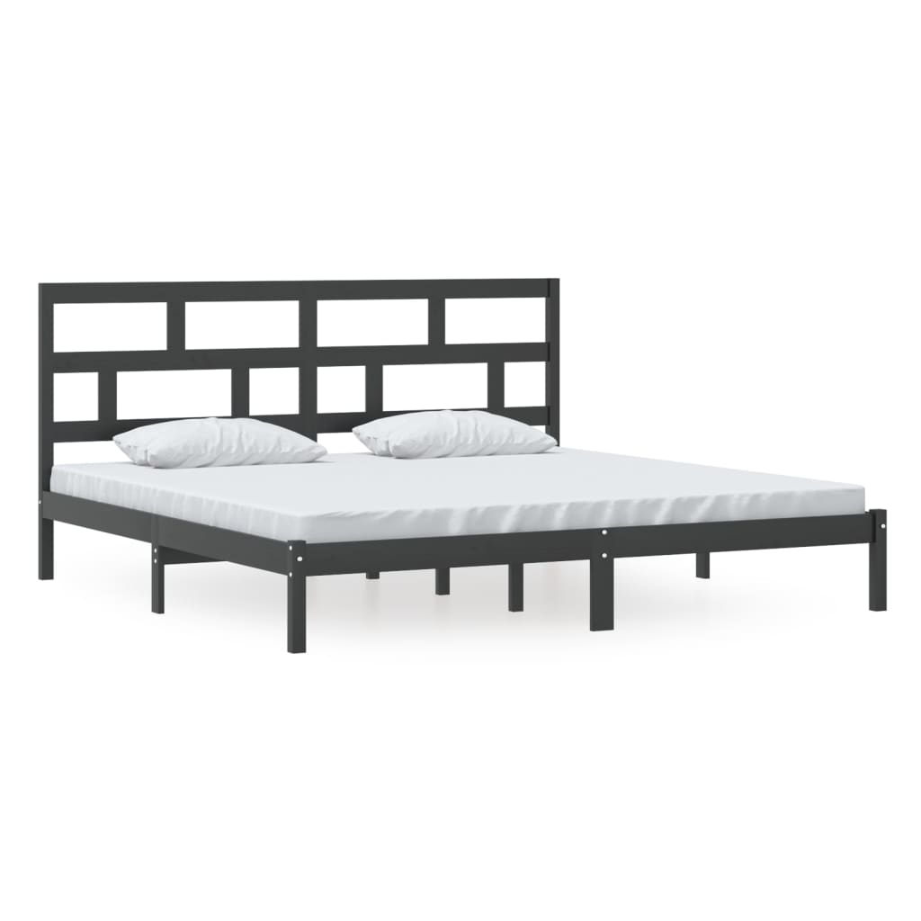Bedframe massief grenenhout zwart 200x200 cm is nu te koop bij PeponiXL, paradijselijk wonen!