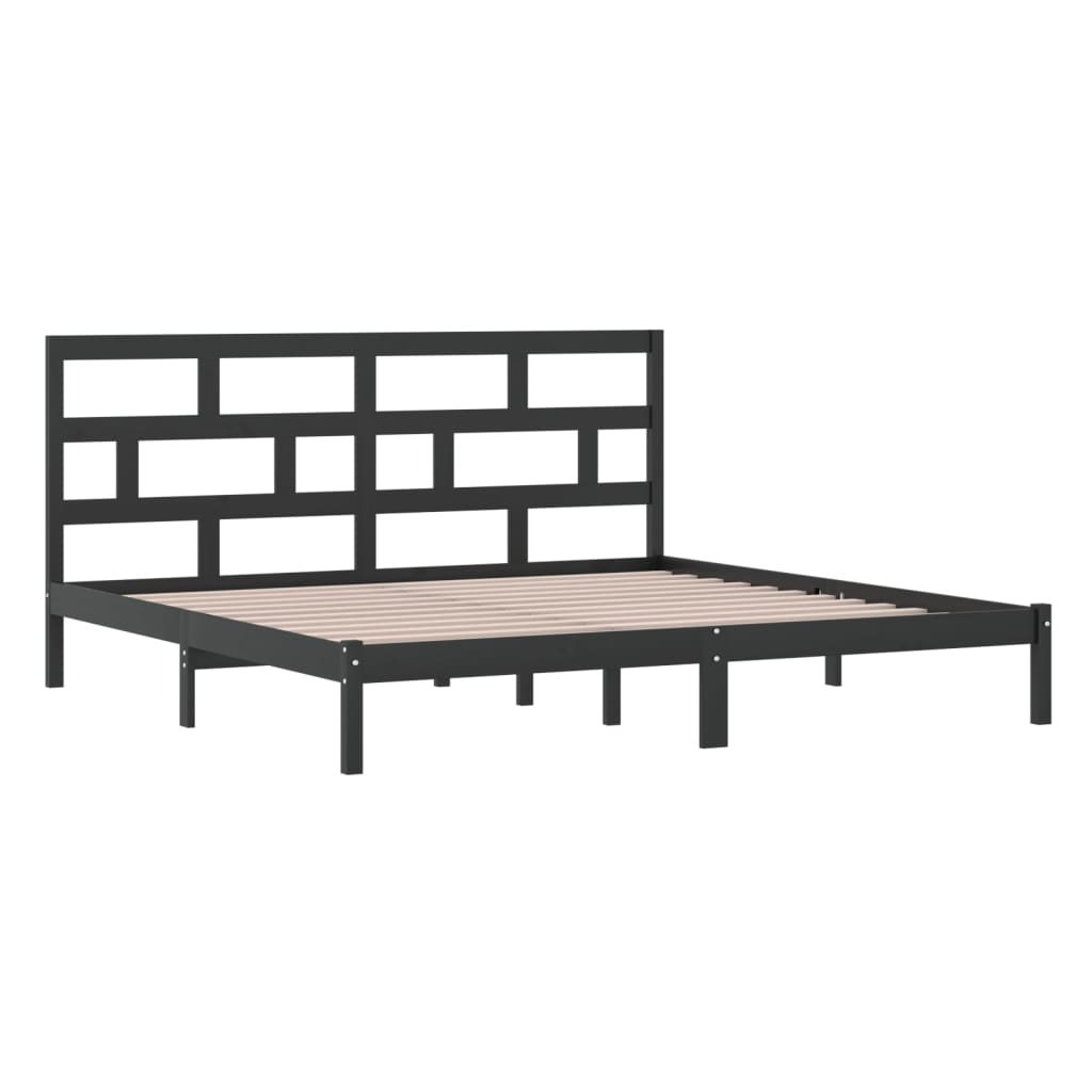 Bedframe massief grenenhout zwart 200x200 cm is nu te koop bij PeponiXL, paradijselijk wonen!