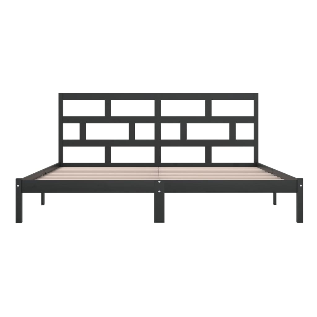 Bedframe massief grenenhout zwart 200x200 cm is nu te koop bij PeponiXL, paradijselijk wonen!
