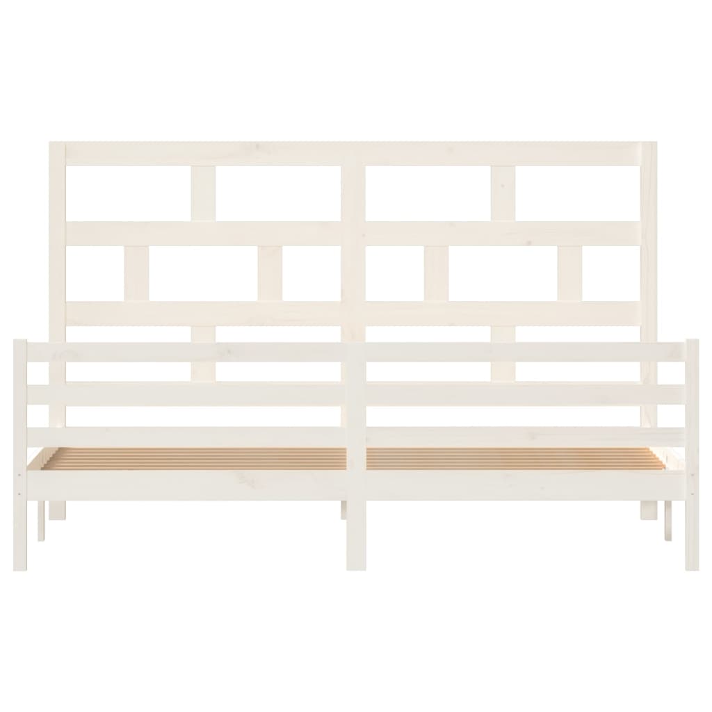 Bedframe massief grenenhout wit 200x200 cm is nu te koop bij PeponiXL, paradijselijk wonen!