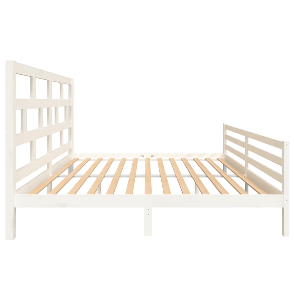 Bedframe massief grenenhout wit 200x200 cm is nu te koop bij PeponiXL, paradijselijk wonen!