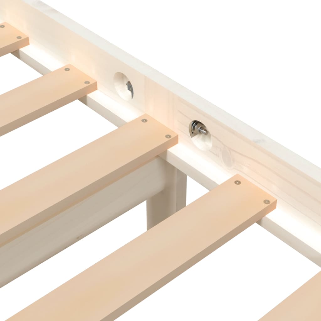 Bedframe massief grenenhout wit 200x200 cm is nu te koop bij PeponiXL, paradijselijk wonen!