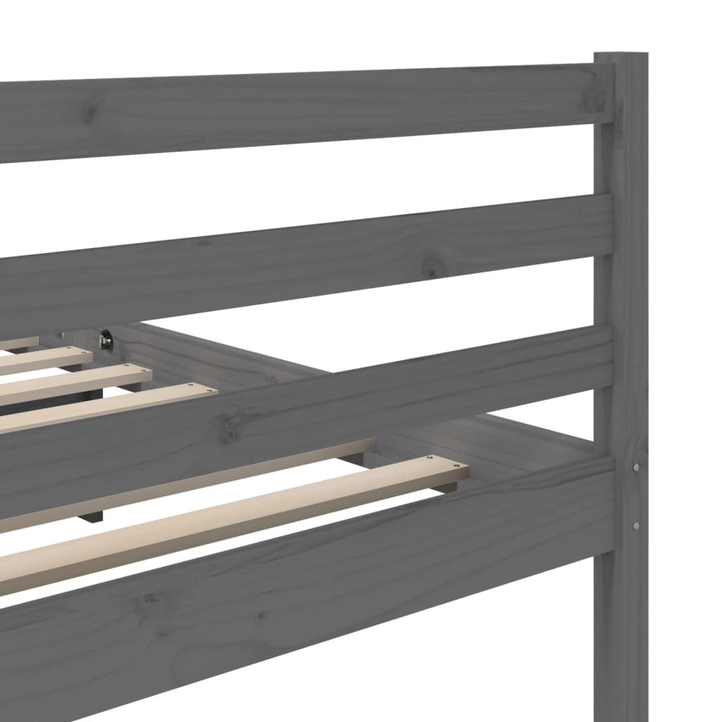 Bedframe massief grenenhout grijs 200x200 cm is nu te koop bij PeponiXL, paradijselijk wonen!