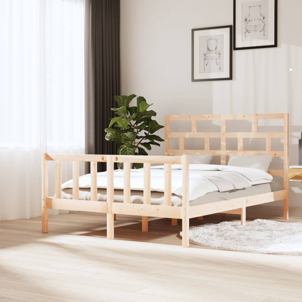 Bedframe massief grenenhout 140x200 cm is nu te koop bij PeponiXL, paradijselijk wonen!