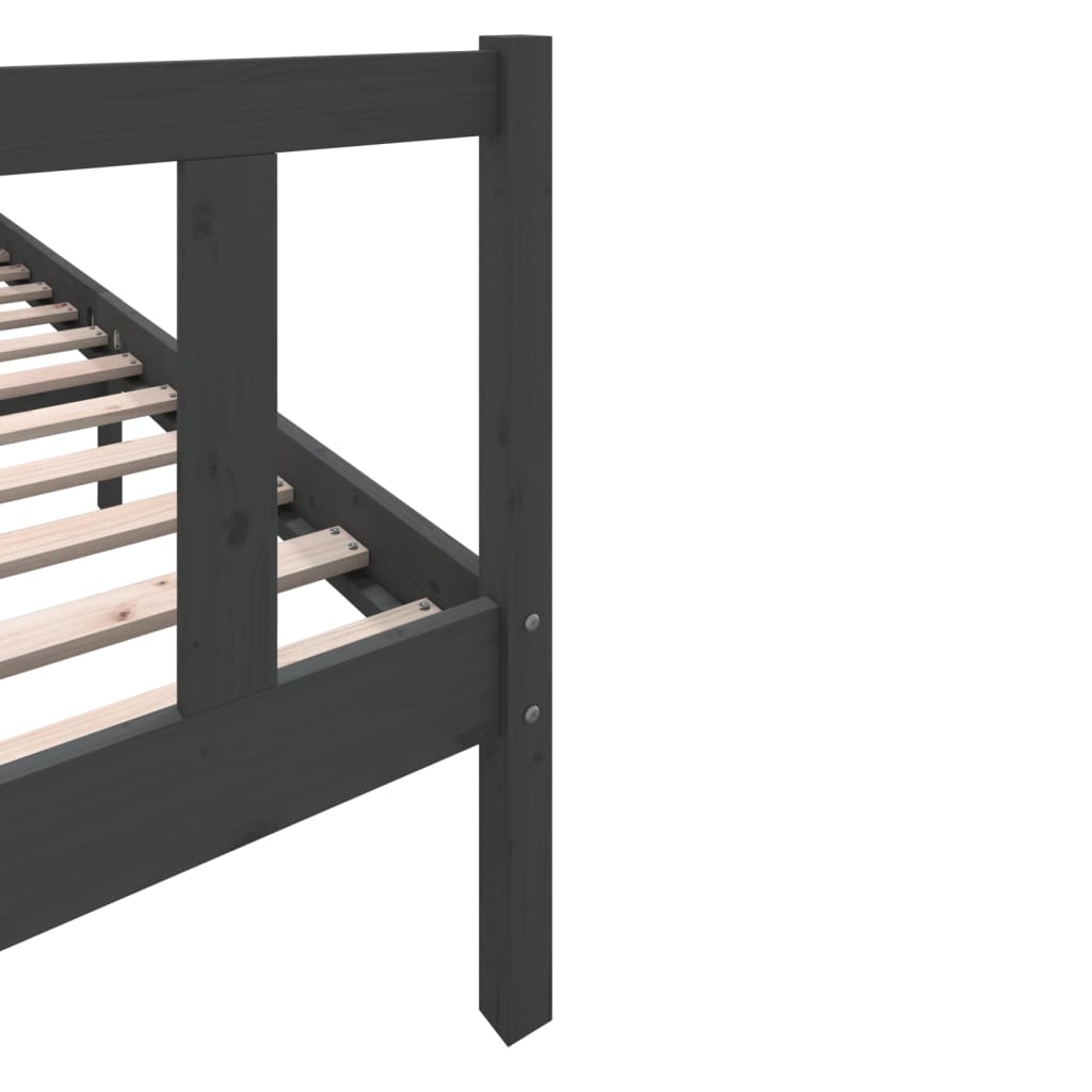 Bedframe massief grenenhout grijs 200x200 cm is nu te koop bij PeponiXL, paradijselijk wonen!