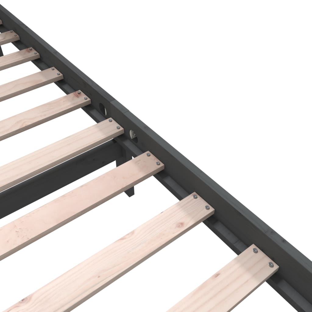 Bedframe massief grenenhout grijs 200x200 cm is nu te koop bij PeponiXL, paradijselijk wonen!