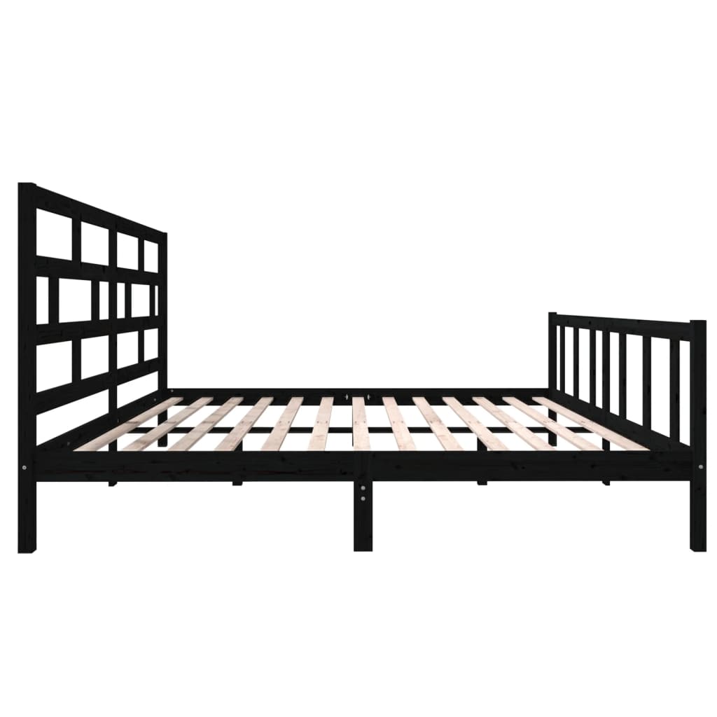 Bedframe massief grenenhout zwart 200x200 cm is nu te koop bij PeponiXL, paradijselijk wonen!