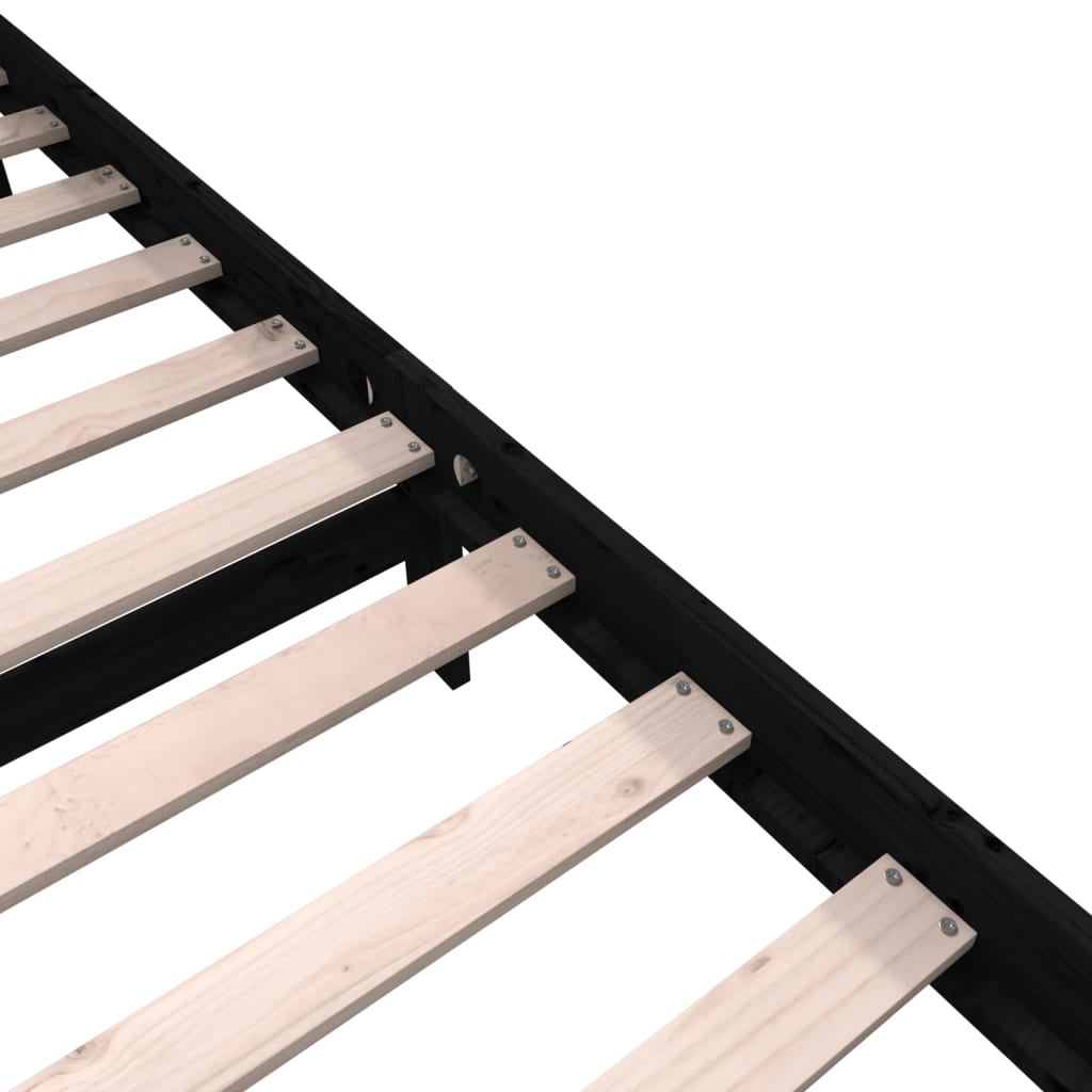 Bedframe massief grenenhout zwart 200x200 cm is nu te koop bij PeponiXL, paradijselijk wonen!