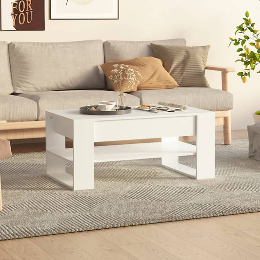 Salontafel 102x55x45 cm bewerkt hout wit is nu te koop bij PeponiXL, paradijselijk wonen!
