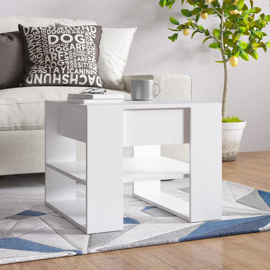 Salontafel 55,5x55x45 cm bewerkt hout wit is nu te koop bij PeponiXL, paradijselijk wonen!