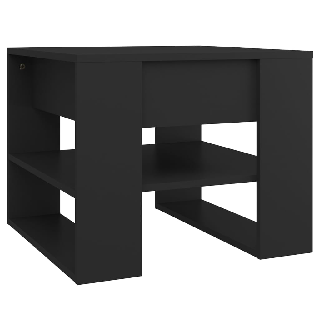 Salontafel 55,5x55x45 cm bewerkt hout zwart is nu te koop bij PeponiXL, paradijselijk wonen!