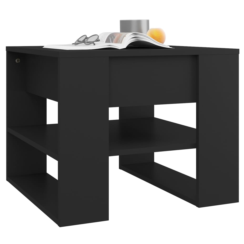 Salontafel 55,5x55x45 cm bewerkt hout zwart is nu te koop bij PeponiXL, paradijselijk wonen!