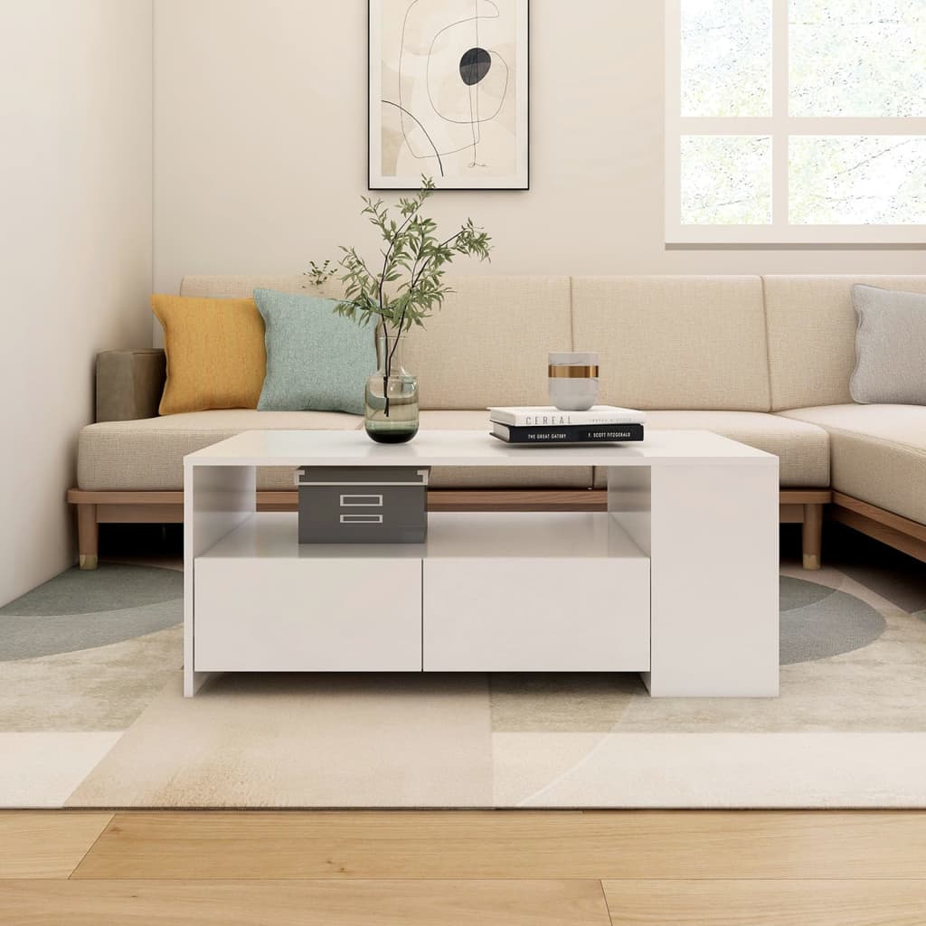 Salontafel 102x55x42 cm bewerkt hout zwart is nu te koop bij PeponiXL, paradijselijk wonen!