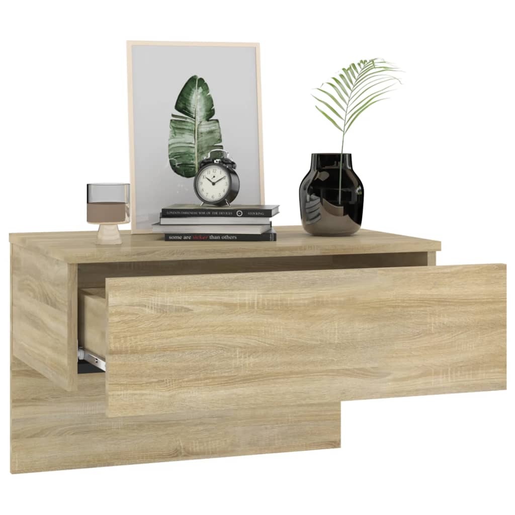 Nachtkastjes 2 st wandgemonteerd sonoma eikenkleurig is nu te koop bij PeponiXL, paradijselijk wonen!