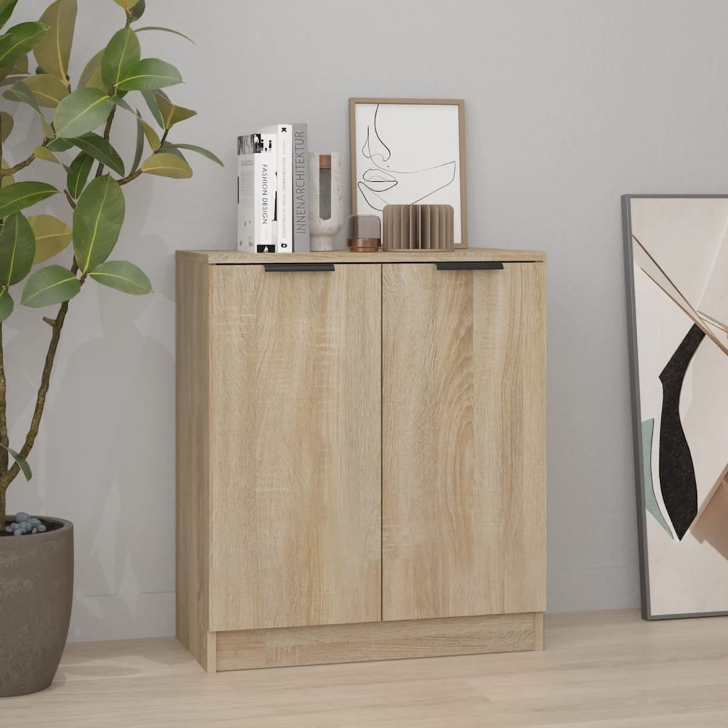 Dressoir 60x30x70 cm bewerkt hout sonoma eikenkleurig is nu te koop bij PeponiXL, paradijselijk wonen!