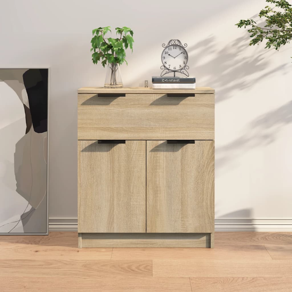 Dressoir 60x30x70 cm bewerkt hout sonoma eikenkleurig is nu te koop bij PeponiXL, paradijselijk wonen!