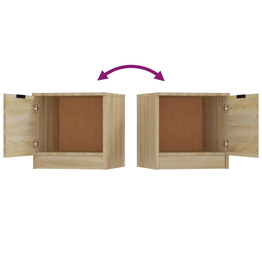 Nachtkastjes 2 st 40x39x40 cm sonoma eikenkleurig is nu te koop bij PeponiXL, paradijselijk wonen!