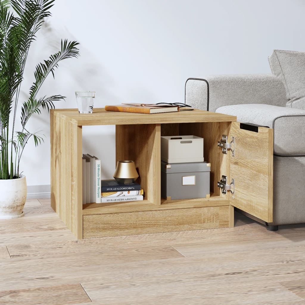 Salontafel 50x50x36 cm bewerkt hout sonoma eikenkleurig is nu te koop bij PeponiXL, paradijselijk wonen!