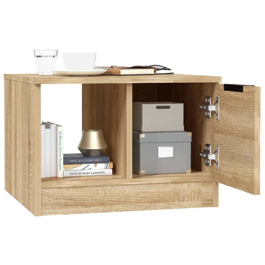 Salontafel 50x50x36 cm bewerkt hout sonoma eikenkleurig is nu te koop bij PeponiXL, paradijselijk wonen!
