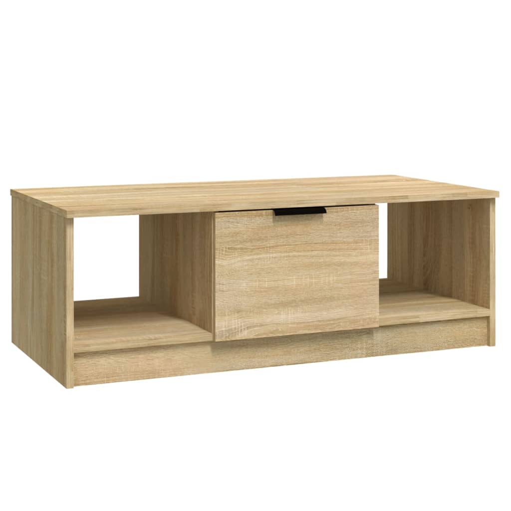 Salontafel 102x50x36 cm bewerkt hout sonoma eikenkleurig is nu te koop bij PeponiXL, paradijselijk wonen!