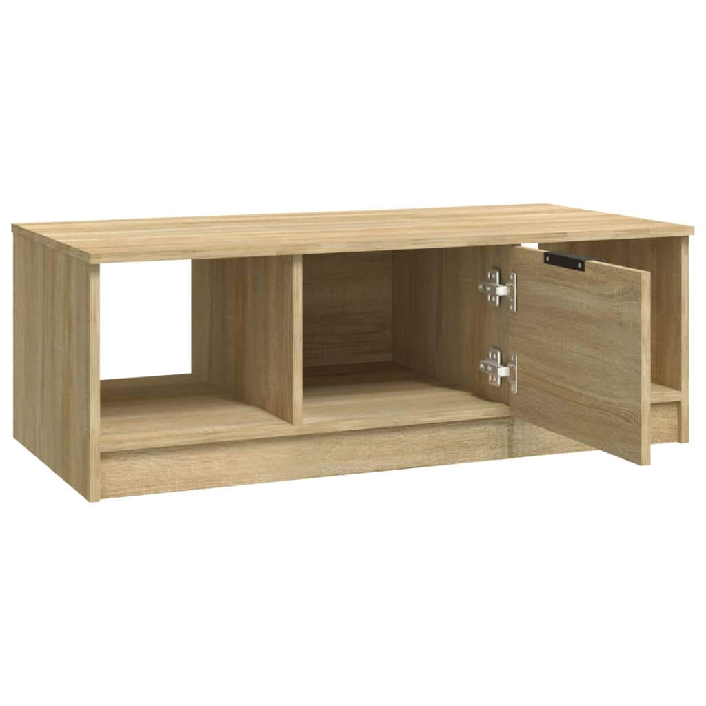 Salontafel 102x50x36 cm bewerkt hout sonoma eikenkleurig is nu te koop bij PeponiXL, paradijselijk wonen!