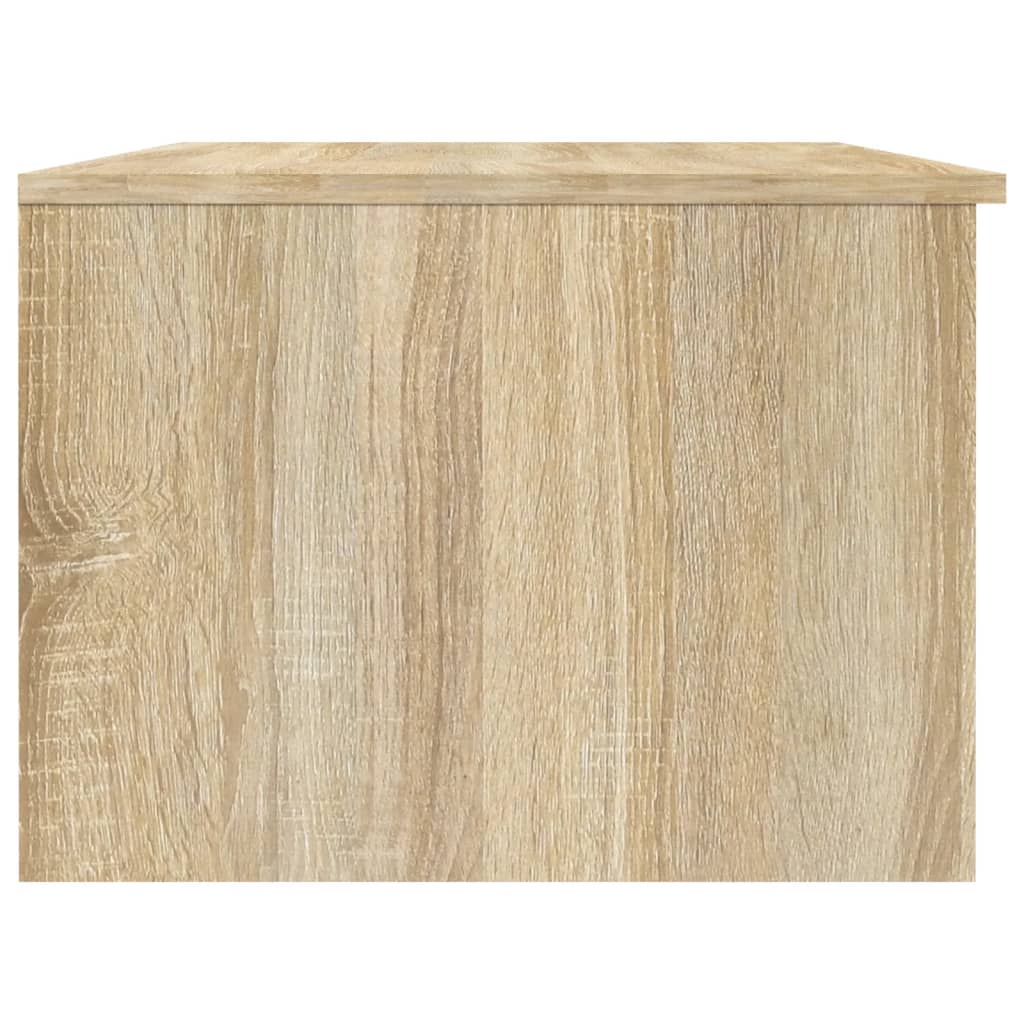 Salontafel 102x50x36 cm bewerkt hout wit en sonoma eikenkleurig is nu te koop bij PeponiXL, paradijselijk wonen!