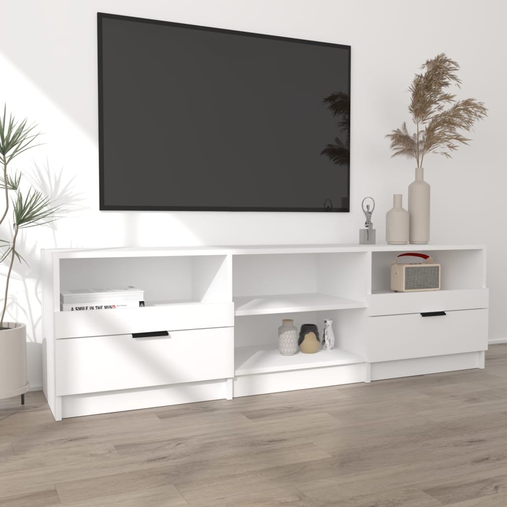 Tv-meubel 150x33,5x45 cm bewerkt hout wit is nu te koop bij PeponiXL, paradijselijk wonen!