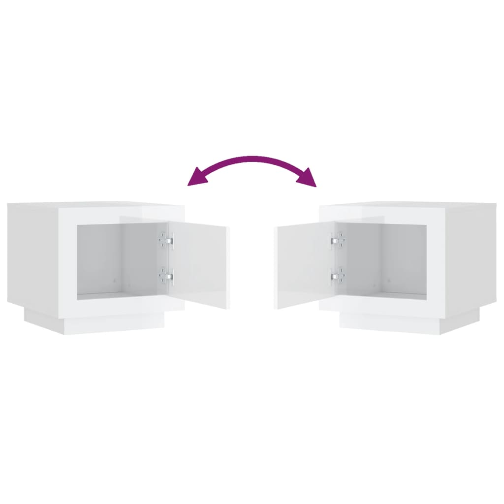 Salontafel 51x50x45 cm bewerkt hout hoogglans wit is nu te koop bij PeponiXL, paradijselijk wonen!