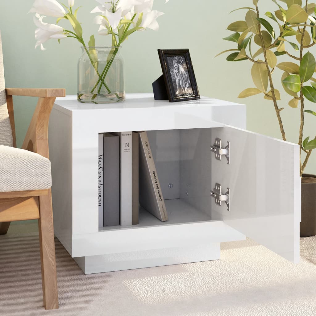 Salontafel 51x50x45 cm bewerkt hout hoogglans wit is nu te koop bij PeponiXL, paradijselijk wonen!