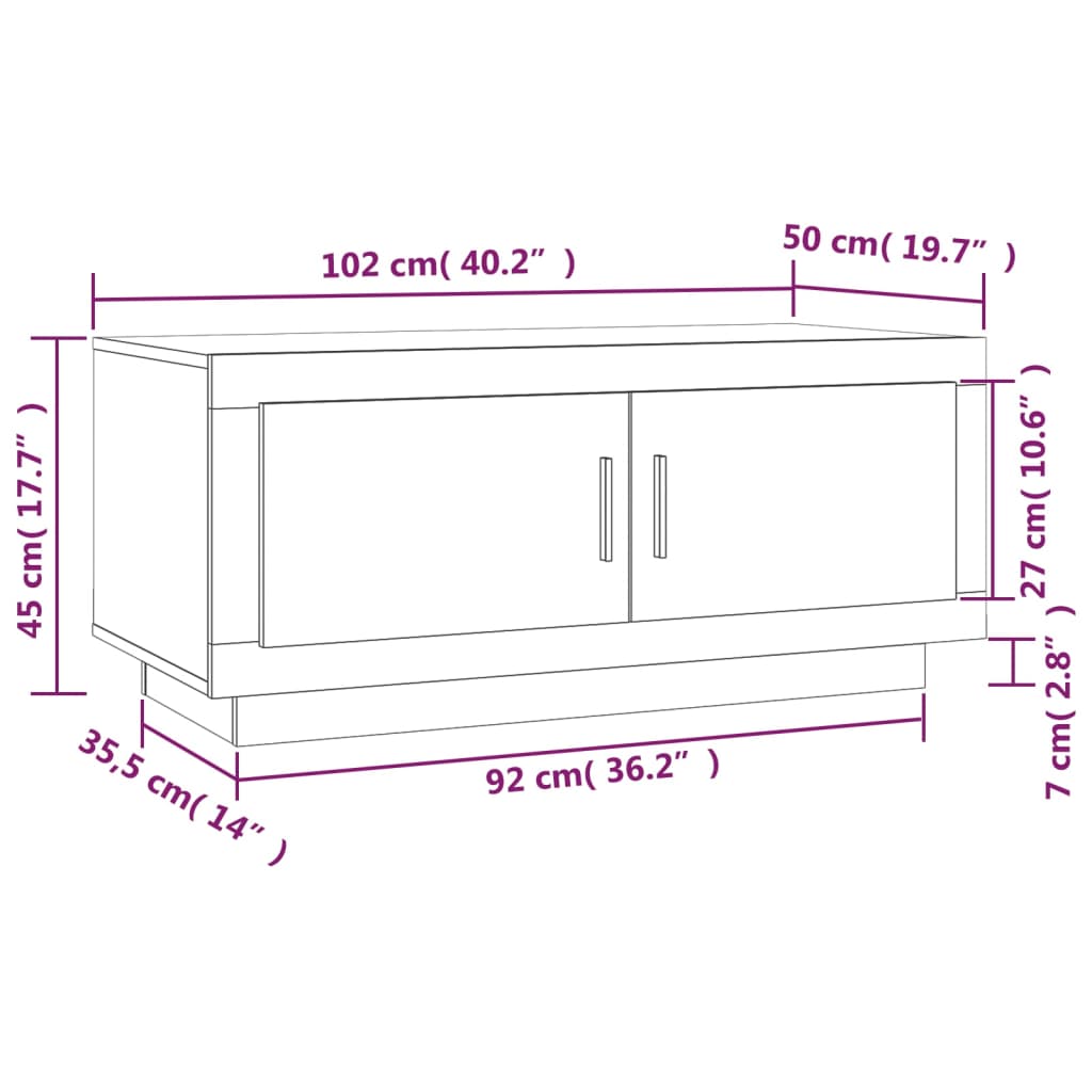 Salontafel 102x50x45 cm bewerkt hout betongrijs is nu te koop bij PeponiXL, paradijselijk wonen!