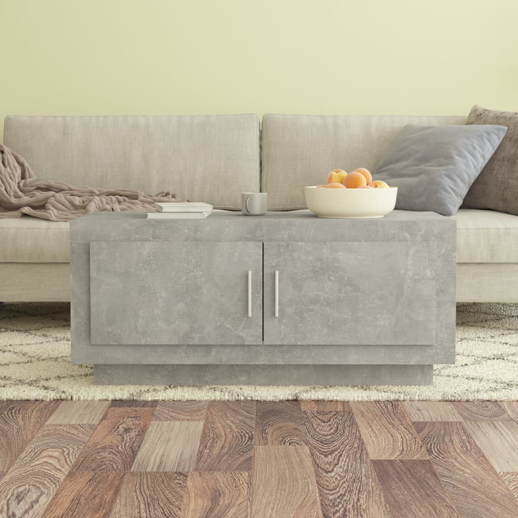 Salontafel 102x50x45 cm bewerkt hout betongrijs is nu te koop bij PeponiXL, paradijselijk wonen!