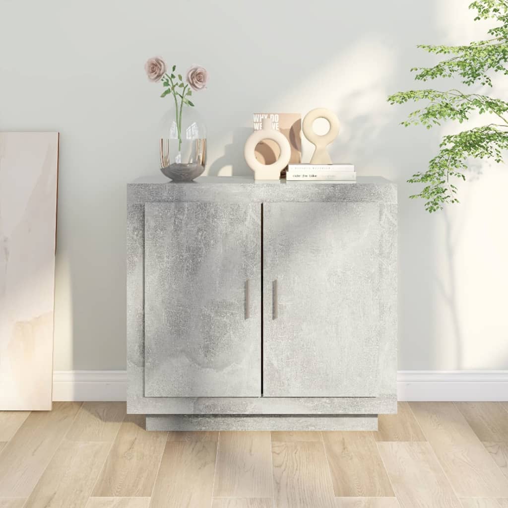 Dressoir 80x40x75 cm bewerkt hout betongrijs is nu te koop bij PeponiXL, paradijselijk wonen!