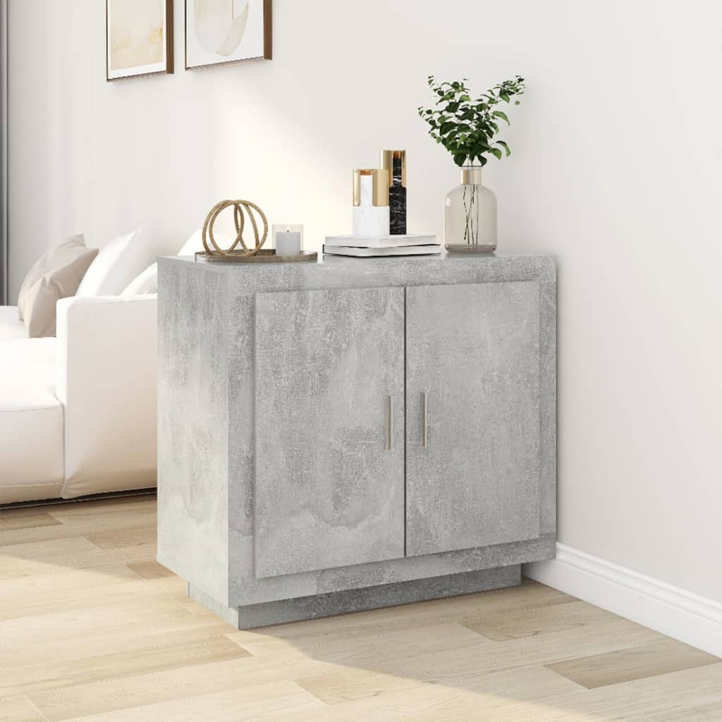 Dressoir 80x40x75 cm bewerkt hout betongrijs is nu te koop bij PeponiXL, paradijselijk wonen!