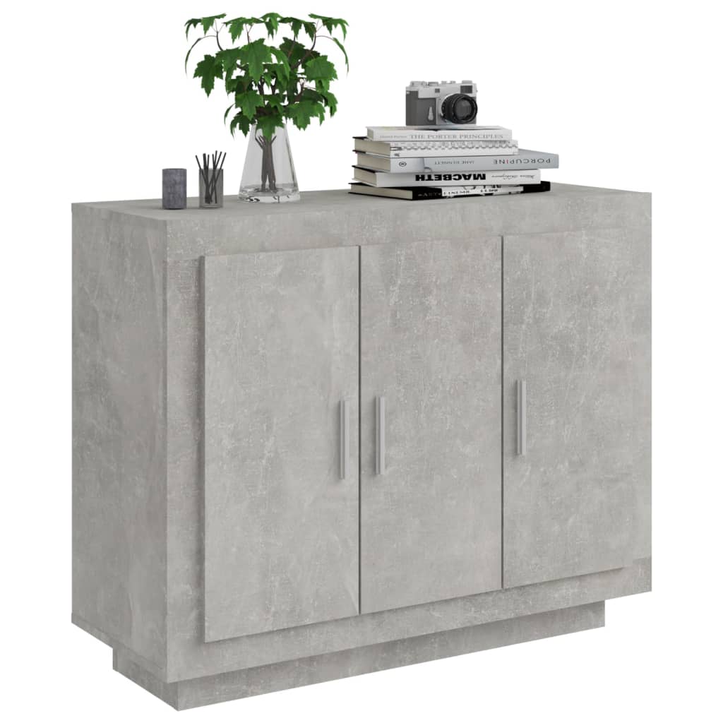 Dressoir 92x35x75 cm bewerkt hout betongrijs is nu te koop bij PeponiXL, paradijselijk wonen!