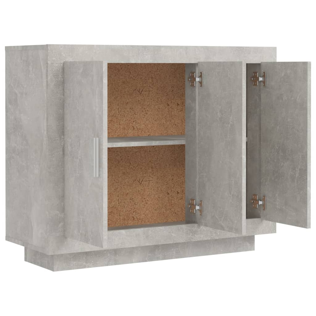 Dressoir 92x35x75 cm bewerkt hout betongrijs is nu te koop bij PeponiXL, paradijselijk wonen!