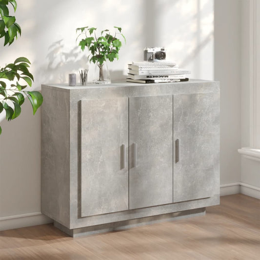 Dressoir 92x35x75 cm bewerkt hout betongrijs is nu te koop bij PeponiXL, paradijselijk wonen!