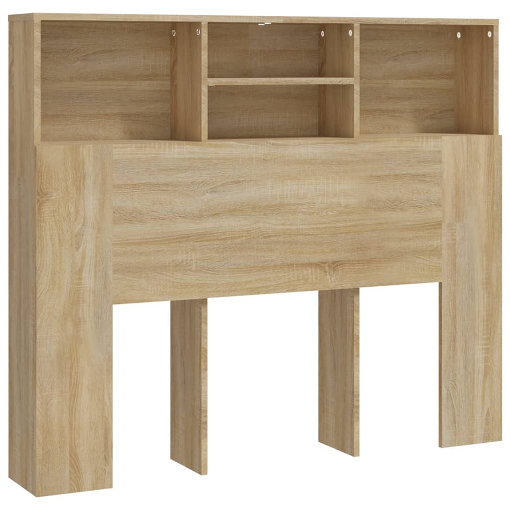 Hoofdbordkast 120x19x103,5 cm sonoma eikenkleurig is nu te koop bij PeponiXL, paradijselijk wonen!