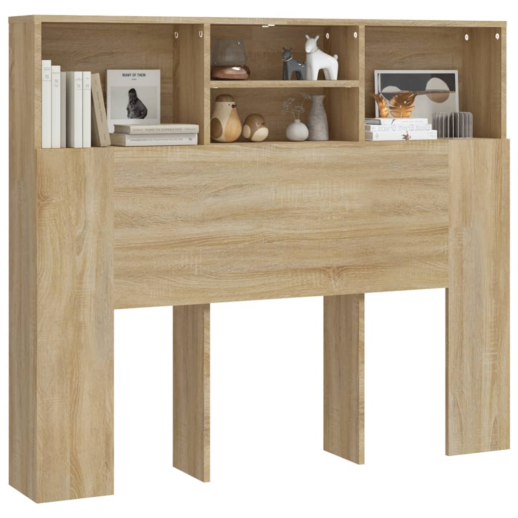 Hoofdbordkast 120x19x103,5 cm sonoma eikenkleurig is nu te koop bij PeponiXL, paradijselijk wonen!