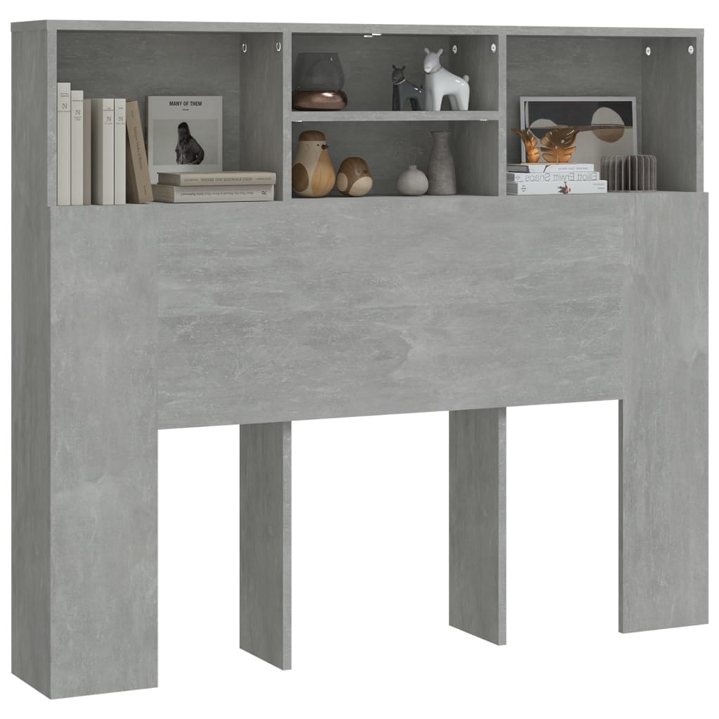 Hoofdbordkast 120x19x103,5 cm betongrijs is nu te koop bij PeponiXL, paradijselijk wonen!